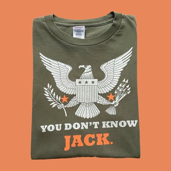 24 "You Don't Know Jack" SS Tee Size XL Promo Tee GUC Green - Picture 8 of 8